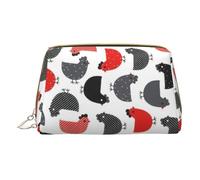 Creativo Cartoon Pollo In Pelle Palmare Zipper Makeup Bag Organizer Portafoglio Grande Capacità Viaggio Makeup Bag Articoli da toeletta, bianco, Taglia unica