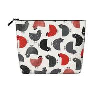 Creativo Cartoon Pollo Stampa make up bag Monostrato Borse Trucco Viaggio Organizzatore Cosmetico Grande Capacità Con Cerniera, nero, Taglia unica