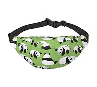 Creativo Cartoon Pollo Viaggio Corsa Grande Crossbody Bag Waistpack Fashion Cute Waistpack Outdoor Sports Waistpack, Panda sfondo verde., Taglia unica