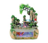 Creativo con la fontana del desktop dello stagno di pesce, mini cascata dell'interno, ruscello di Rockery, fatto dalla resina naturale con la macchina incorporata della nebbia