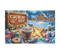 Creativo Hot Cocoa Bar Cabin Forest Wild Nature Rural Puzzle 1000 Pezzi Per Adulti Divertente Stimolante E Rilassante Perfetto Per Passatempi E Svago 1000 PCS（75x50cm）