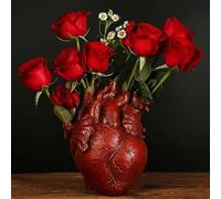 Creativo Huma Corpo Vaso, Cuore Aatomico Resi Vasi per Fiori, Scultura d'Arte Decorativo Vaso Fiore Plater Pot, Fiore Arragemet Tavolo Decor-Rosso, Red Large, 19x13x24.3cm(7x5x10inch)