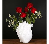 Creativo Huma Corpo Vaso, Cuore Aatomico Resi Vasi per Fiori, Scultura d'Arte Decorativo Vaso Fiore Plater Pot, Fiore Arragemet Tavolo Decor-Rosso, White Large, 19x13x24.3cm(7x5x10inch)