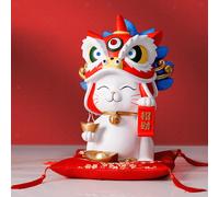 Creativo Lucky Cat Ornamenti Statue Sculture Stand Fortuna Ricchezza Collezione