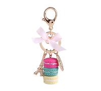 Creativo Macarons Cake Hot Key Chain Nascondere Corda Pendente Moda Portachiavi Auto Portachiavi Accessori Donna Borsa Fascino Trinket, Rosso rosato, Taglia unica