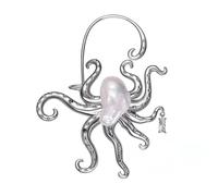 Creativo Octopuses A Forma Di Orecchio Gioielli Con Barocche Perle Dettaglio Del Polsino Dell'orecchio Regolabile Dichiarazione Orecchino Accessorio Orecchino Unico
