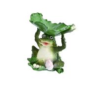 Creativo rane mangiatoia per uccelli ornamento in resina rane statua scultura per patio e appassionati di giardino resistente alle intemperie regalo amante della natura