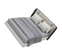 Creativo scala 1/20 miniatura camera da letto mobili realistici letto matrimoniale modello figurine con letto case delle bambole scene Decors realistico case delle bambole letto con design dettagliato