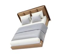 Creativo scala 1/20 miniatura camera da letto mobili realistici letto matrimoniale modello statuetta con letto case delle bambole scene Decors Dollhouses letto