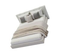 Creativo scala 1/20 miniatura camera da letto mobili realistici letto matrimoniale modello statuetta con letto case delle bambole scene Decors Dollhouses letto