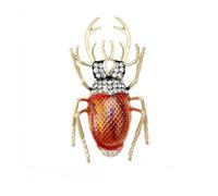 Creativo Strass Longicorn Beetle Spille Per Le Donne Unisex Smalto Verde Insetti Spille Bella Piccoli Bugs Regalo Dei Monili, Misura unica, Lega di acciaio Rame