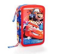 Creativolution - Astuccio scolastico completo con 3 cerniere, contenente 44 pezzi tra cui pennarelli Giotto e matite colorate. - Per i fan di Disney Cars - Prodotto ufficiale - Stampato in 3D