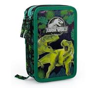 Creativolution Astuccio scuola 3 zip Jurassic World 3 Zip con 44 articoli (blu chiaro/rosso), 20×15×6 cm - Prodotto ufficiale