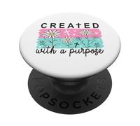 Creato con una fede cristiana margherite PopSockets PopGrip Adesivo