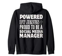 Creato da Jesus Orgoglioso di Essere Christian Social Media Manager Felpa con Cappuccio