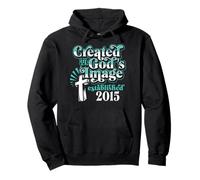 Creato in Gods Immagine Stabilito 2015 Compleanno Cristiano Felpa con Cappuccio