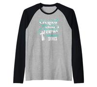 Creato in Gods Immagine Stabilito 2015 Compleanno Cristiano Maglia con Maniche Raglan