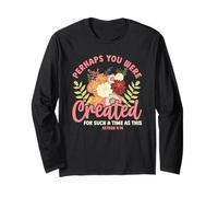 Creato per Un Tempo Come Questo Esther 4:14 Christian Floral Maglia a Manica