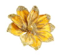 CreatoHundreds Decorazioni Natalizie con Magnolie, Composizione Floreale Artificiale per Eventi, Fiori Scintillanti, Decorazione Floreale per Il, Oro
