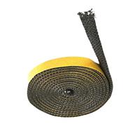 CreatoHundreds Guarnizione per Stufe, Guarnizione Piatta per Stufe, Guarnizione in Corda per Porte E Finestre in Vetro, 3 mm x 12 mm x 2.5 m