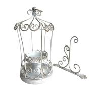 CreatoHundreds Portacandele Da Parete a Forma di Gabbia per Uccelli, Lampada Da Parete Facile Da Montare, Elegante Regalo in Metallo, Decorazione per Il Soggiorno, Bianco