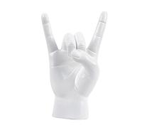 CreatoHundreds Statua con Gesto Della Mano Rock, Segno Della Mano, Arte Creativa Moderna, Artigianato, Statuetta con Gesto Musicale, Scultura Della Mano per Caffè in, Bianco a destra