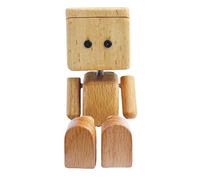 CreatoHundreds Statuetta da Cruscotto per Auto, Bambola in Legno, Ornamento Decorativo, Statuetta di Uomo Che Si Scuote, Realizzata in Legno, Divertente Accessorio P, Faggio con Coperchio