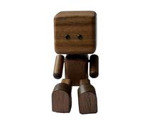 CreatoHundreds Statuetta da Cruscotto per Auto, Bambola in Legno, Ornamento Decorativo, Statuetta di Uomo Che Si Scuote, Realizzata in Legno, Divertente Accessorio P, Noce Senza Coperchio