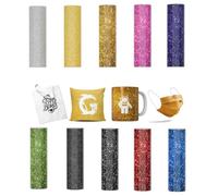 Creatorally 10 Fogli di Trasferimento di Inchiostro Infusibile, 4.5 "X 12" Infusible Transfer Paper, Carta Prestampata a Sublimazione per DIY Tazza e Vestiti (Glitterato)