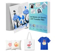 Creatorally DTF Transfer Film, Fogli DTF A4 Pellicola Transfer Carta Transfer Termoadesiva in Pet Bifacciale per Tutte Le Stampanti a Getto D'Inchiostro (Opaca, 60 Fogli)