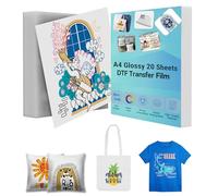 Creatorally DTF Transfer Film, Fogli DTF A4 Pellicola Transfer Carta Transfer Termoadesiva in Pet Bifacciale per Tutte Le Stampanti a Getto D'Inchiostro (Lucido, 20 Fogli)