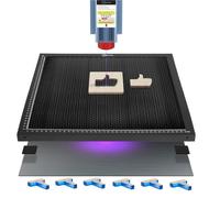 Creatorally Tavolo Lavoro a Nido d'Ape, 360x360 mm Letto Laser 22 mm per Macchina Taglio per Incisore, con Piastra in Alluminio, Aghi E Materiali per Incisione