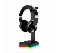 Creatore di atmosfera di gioco tramite luci LED RGB personalizzabili, supporto per cuffie con base antiscivolo per risparmiare spazio sulla