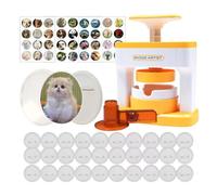 Creatore Di Badge,Con 48 Distintivi E Attrezzi Per Creatività,Pressa Badge per Bambini | Per Adolescenti Ragazze Ragazzi Aula Viaggio Casa Sala Giochi Compleanno Festa