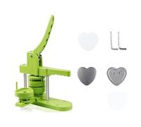 Creatore Di Badge Distintivo Spille Bottoni Maker Macchina FAI DA TE 25/32/37/44/58 MILLIMETRI Distintivi Set Con 100 Pz Parti del Pulsante + taglierina circolare Badge Press Maker Machine(Heart-Set S