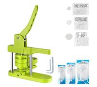 Creatore Di Badge Kit Macchina For Creare Bottoni Badge Da 25 + 32 + 58MM Con Parti Di Bottoni Da 300 Pezzi + Taglierina Circolare + 3 Stampi, Set Di Badge For Spille Fai Da Te(Green)