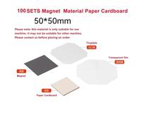 Creatore di Bottoni, 50x50mm Quadrato Frigorifero Bad Presse Mac Rotante Distintivo In Metallo Taglierina di Carta 100 PZ Magnete In Gomma Materiale parti(100PCS Material Only)