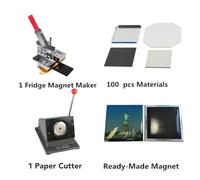 Creatore di Bottoni, 50x50mm Quadrato Frigorifero Bad Presse Mac Rotante Distintivo In Metallo Taglierina di Carta 100 PZ Magnete In Gomma Materiale parti(1 SET 50MM)