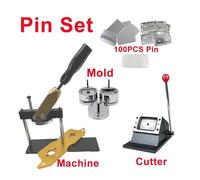 Creatore di Bottoni, Il set combinato for mac for badge quadrato perno/magnete da 60x40 mm include taglierina for stampo for e kit completo di 100 materiali(Pin set)