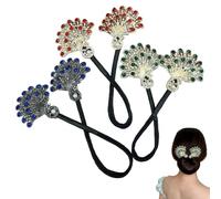 Creatore di chignon, Creatore di chignon, 3 pezzi di strass per torsione francese di pavone, bigodino pigro flessibile, riutilizzabili per donne e ragazze per l'uso quotidiano