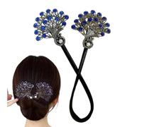 Creatore di chignon per capelli di pavone, creatore di chignon per capelli - Creatore per panini twist con strass in stile cinese | per capelli, chignon alla moda per anniversari, San, Nata