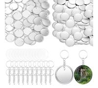 Creatore di magneti per frigorifero, 2,28 pollici (58 mm) fai da te con taglierina circolare e tappetino da taglio per foto/adesivi per frigorifero(100 Sets key ring)