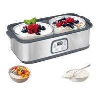 Creatore di yogurt probiotico da 2 l, con controllo regolabile del tempo e della temperatura, per produrre trilioni di probiotici vivi con due contenitori da 1 litro per grandi lotti di yogurt greco