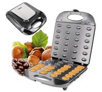Creatore elettrico per biscotti in noce, 1400 W, con rivestimento antiaderente e indicatore luminoso, supporto per riscaldamento su entrambi i lati, per frutta secca fatta in casa, per uso domestico e