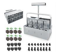 Creatore manuale del blocco del suolo - Strumento portatile a 8 celle per | Creatore manuale di blocchi di terreno con impugnatura comoda per l'avviamento dei semi, ideale per giardinaggio in serra e