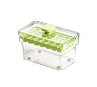 Creatore multifunzionale del secchio vassoio della pressa dello stampo dei cubetti di ghiaccio da 34 griglie con la scatola portatile un solo tocco(Green)