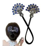 Creatore Per chignons Da Donna - Clip Con Strass pavones Da 46 G, Creatore Per Capelli A Ciambella, Accessorio Elegante Per Capelli, Strumento Decorativo Per Lo Styling | Abbigliamento Quotidiano