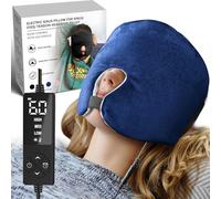 CREATRILL - Cuscinetto termico per mal di testa da tensione, occhi secchi, sollievo del seno, maschera facciale riscaldata a copertura completa per aiutare il sonno e alleviare la pressione