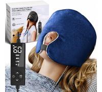 CREATRILL - Cuscinetto termico per mal di testa da tensione, occhi secchi, sollievo del seno, maschera facciale riscaldata a copertura completa per aiutare il sonno e alleviare la pressione