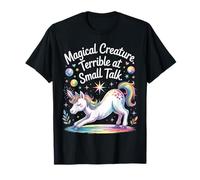 Creatura magica terribile a Small Talk Unicorn Yoga Maglietta